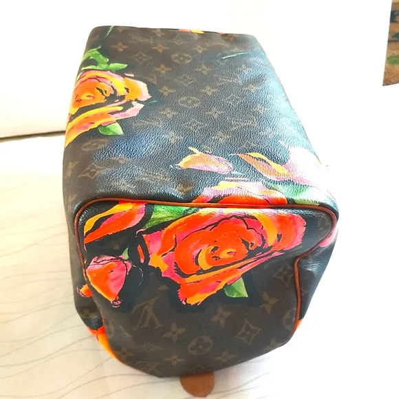 Louis Vuitton STEPHEN SPROUSE Monogram Neon ROSES Floral Ltd Ed Speedy 30 2008/9 - Picture 7 of 10